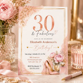 牡丹と香水で彩る素晴らしい30歳の誕生日 招待状