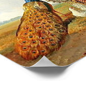 牡丹と鶏 ポスター (角)