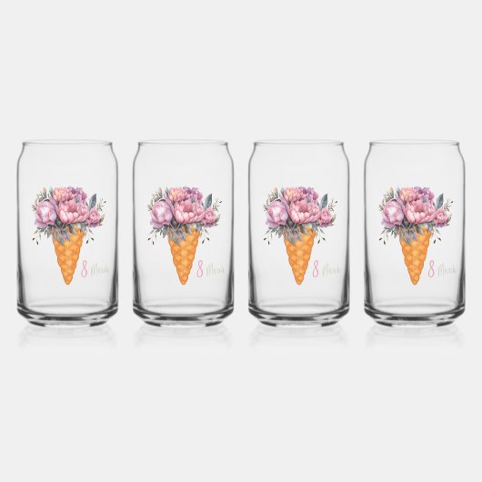 牡丹のアイスクリーム。幸せな春の日 ガラス缶 (左)