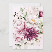 牡丹のエレガントな結婚式 招待状 (裏面)