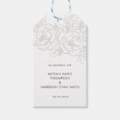 牡丹のエレガント花の角 ギフトタグ (正面)