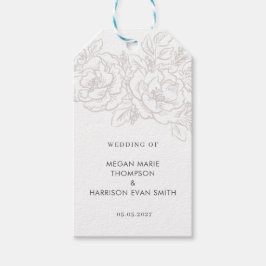 牡丹のエレガント花の角 ギフトタグ