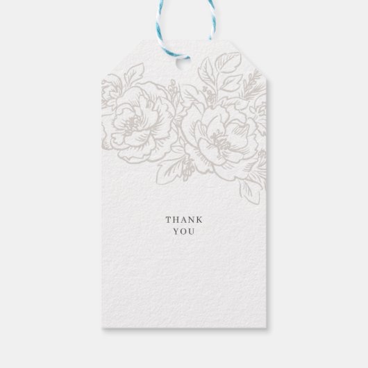 牡丹のエレガント花の角 ギフトタグ (裏面)