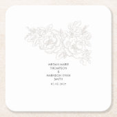 牡丹のエレガント花の角 スクエアペーパーコースター (正面)