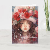 牡丹のクリスマスの妖精 カード (正面)