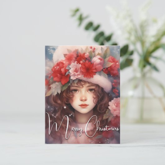 牡丹のクリスマスの妖精 シーズンポストカード (スタンド正面)