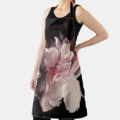 牡丹のダークウォール：花絵を描のデザイン エプロン (インサイチュ)