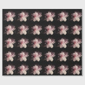 牡丹のダークウォール:花絵を描のデザイン ラッピングペーパー (フラット)