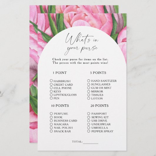 牡丹のバラ – あなたの財布ゲームの中に何がある (正面/裏面)