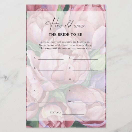 牡丹のバラ – 花嫁は何歳になる予定だった (正面)