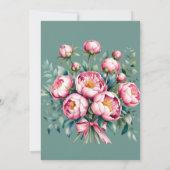 牡丹のブーケの水彩バチェロレッテ 招待状 (裏面)