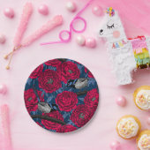 牡丹の中のレンチ ペーパープレート (パーティー)