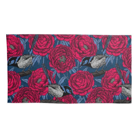 牡丹の中のレンチ 枕カバー (裏面-右)