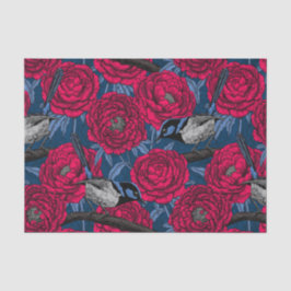 牡丹の中のレンチ 薄葉紙