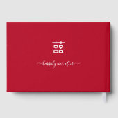 牡丹の伝統的な中国式ウェディング(赤) ゲストブック (裏面)