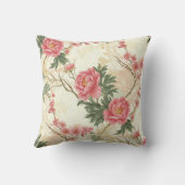 牡丹の喉 – ヴィンテージフローラ クッション (裏面)