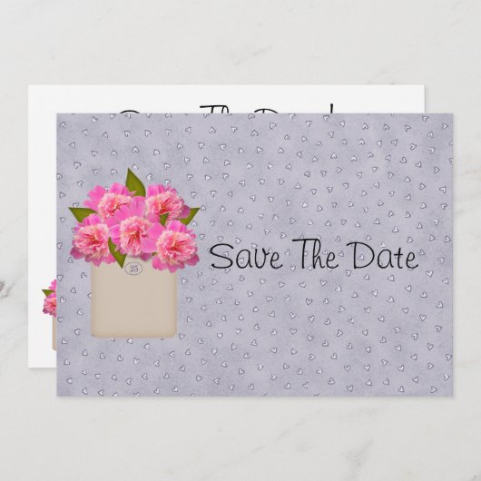 牡丹の塊が日付を保存する セーブザデート (正面/裏面)