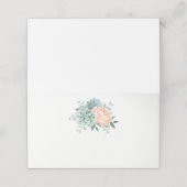 牡丹の多肉株の葉の結婚水色 プレイスカード (外部開封)