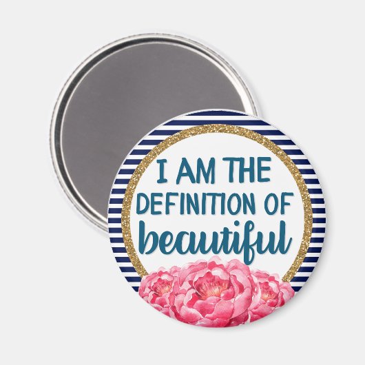 牡丹の定義の美しい勇気付けられる マグネット (正面/裏面)
