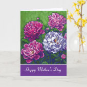 牡丹の幸せな母の日 カード (黄色い花)