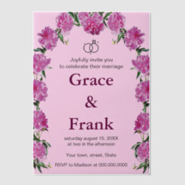 牡丹の招待。招待状 ベラム紙招待状