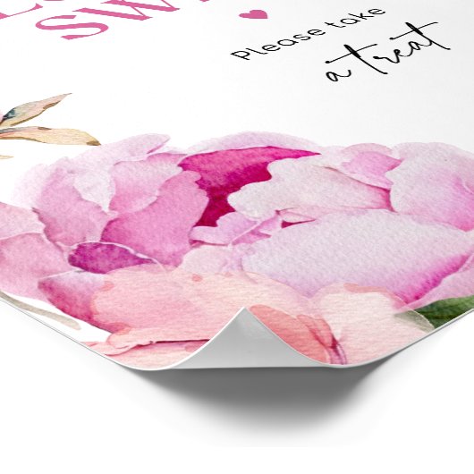 牡丹の明るいピンクの愛は甘い治療を取る ポスター (角)