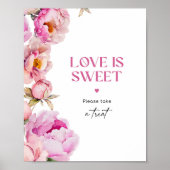 牡丹の明るいピンクの愛は甘い治療を取る ポスター (正面)