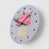 牡丹の時計の時計 ラウンド壁時計 (傾斜)