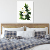 牡丹の植物水彩画 キャンバスプリント (インサイチュ (寝室))