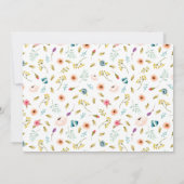 牡丹の植物水色の結婚式の日付を保存 セーブザデート (裏面)