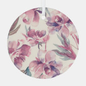 牡丹の水色:シームレスなフローラ背景。 ガラスオーナメント (裏面)