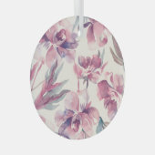 牡丹の水色:シームレスなフローラ背景。 ガラスオーナメント (正面右)