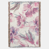 牡丹の水色：シームレスなフローラ背景。 スローブランケット (正面縦)