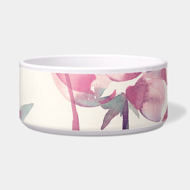 牡丹の水色：シームレスなフローラ背景。 ボウル (正面)