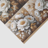 牡丹の白と金ゴールド油絵の切り離し 薄葉紙 (詳細)