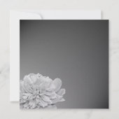 牡丹の白と黒とカスタマイズ可能な色 招待状 (裏面)