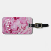 牡丹の花と庭園愛好家のためのバラ ラゲッジタグ (正面横)