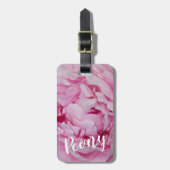 牡丹の花と庭園愛好家のためのバラ ラゲッジタグ (正面縦)