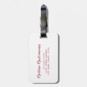 牡丹の花と庭園愛好家のためのバラ ラゲッジタグ (裏面縦)