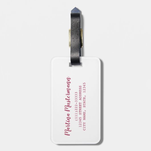 牡丹の花と庭園愛好家のためのバラ ラゲッジタグ (裏面縦)