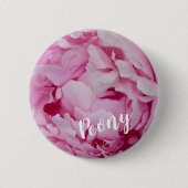 牡丹の花と庭園愛好家のためのバラ 缶バッジ (正面)