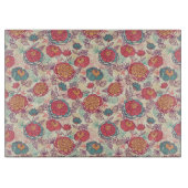 牡丹の花と葉の模様 カッティングボード (正面)