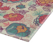 牡丹の花と葉の模様 カッティングボード (角)