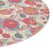 牡丹の花と葉の模様 カッティングボード (角)