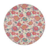 牡丹の花と葉の模様 カッティングボード (正面)