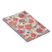 牡丹の花と葉の模様 ノートブック (右側)