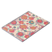 牡丹の花と葉の模様 ノートブック (左側)