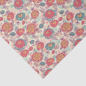 牡丹の花と葉の模様 薄葉紙 (詳細)