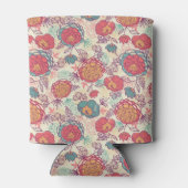 牡丹の花と葉花柄 缶クーラー (裏面)