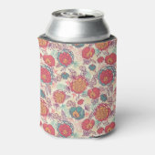 牡丹の花と葉花柄 缶クーラー (缶裏面)